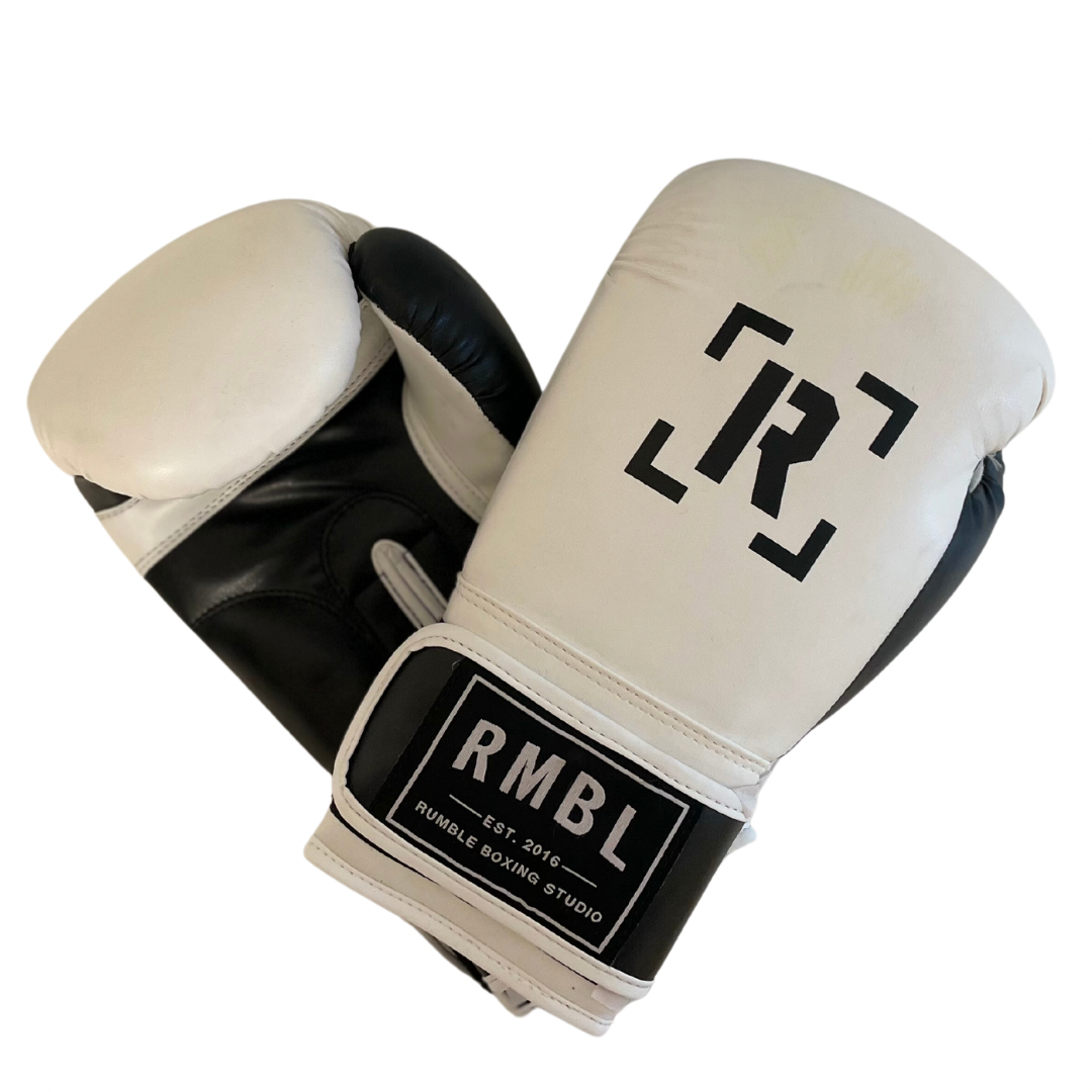 Rental Glove 16oz White Black Rumble Boxing Studio