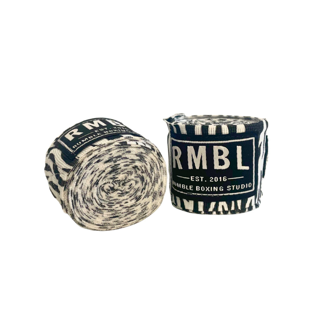 RUMBLE Hand Wraps- Traditional - Zebra
