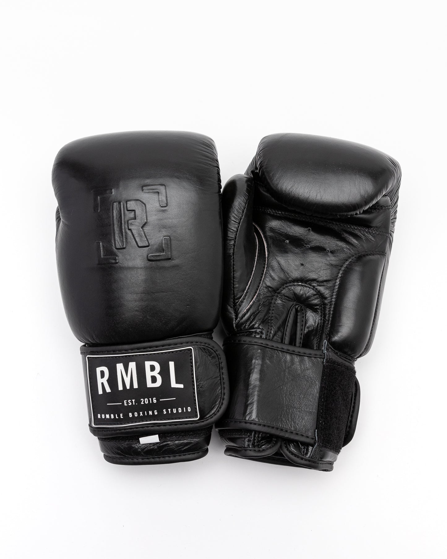Premium RMBL Leather Gloves Black Embossed