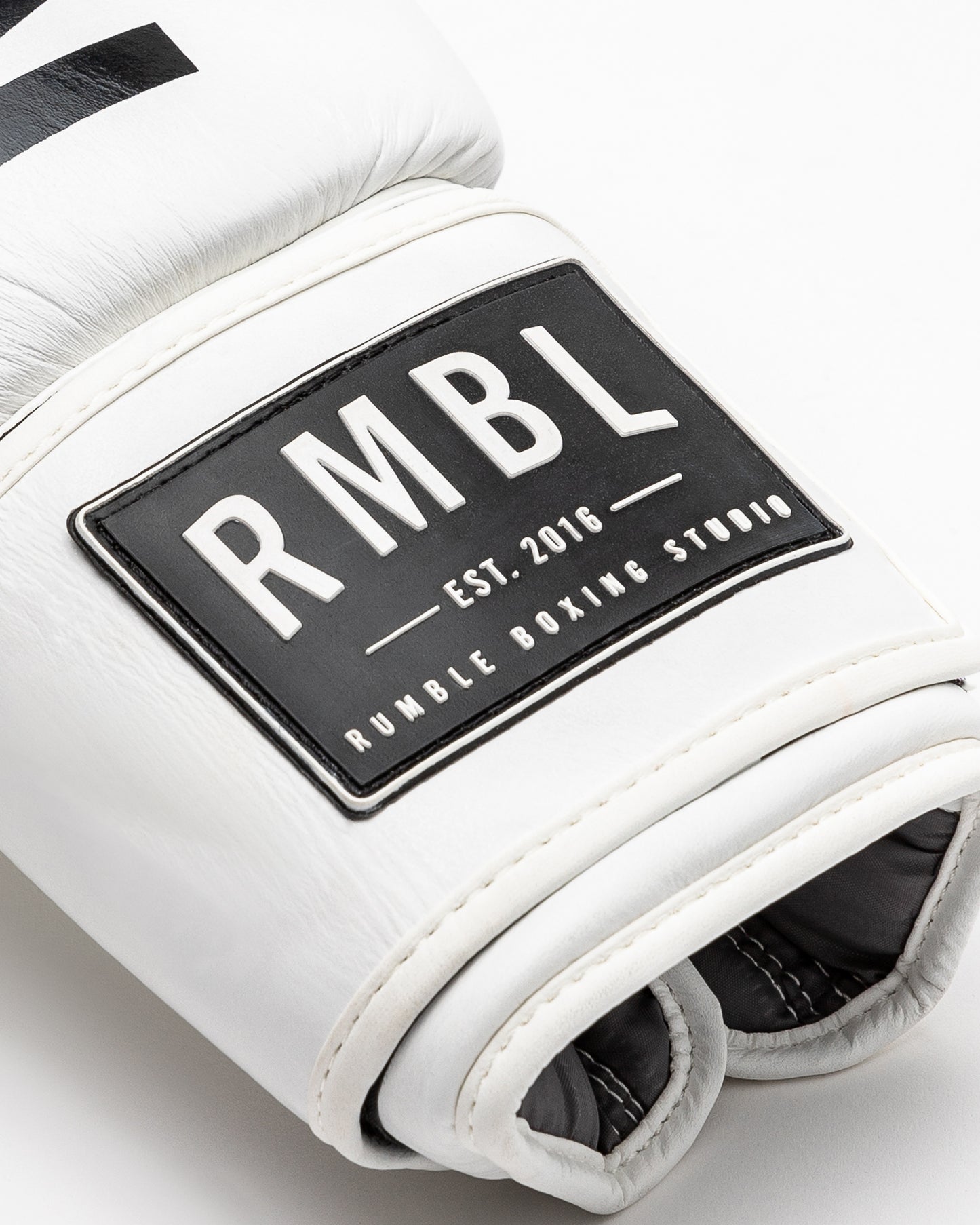 Premium RMBL Leather Gloves Vertical White