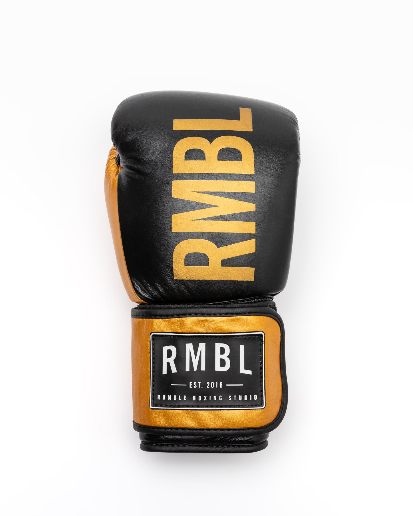 Premium RMBL Leather Gloves Black and Gold
