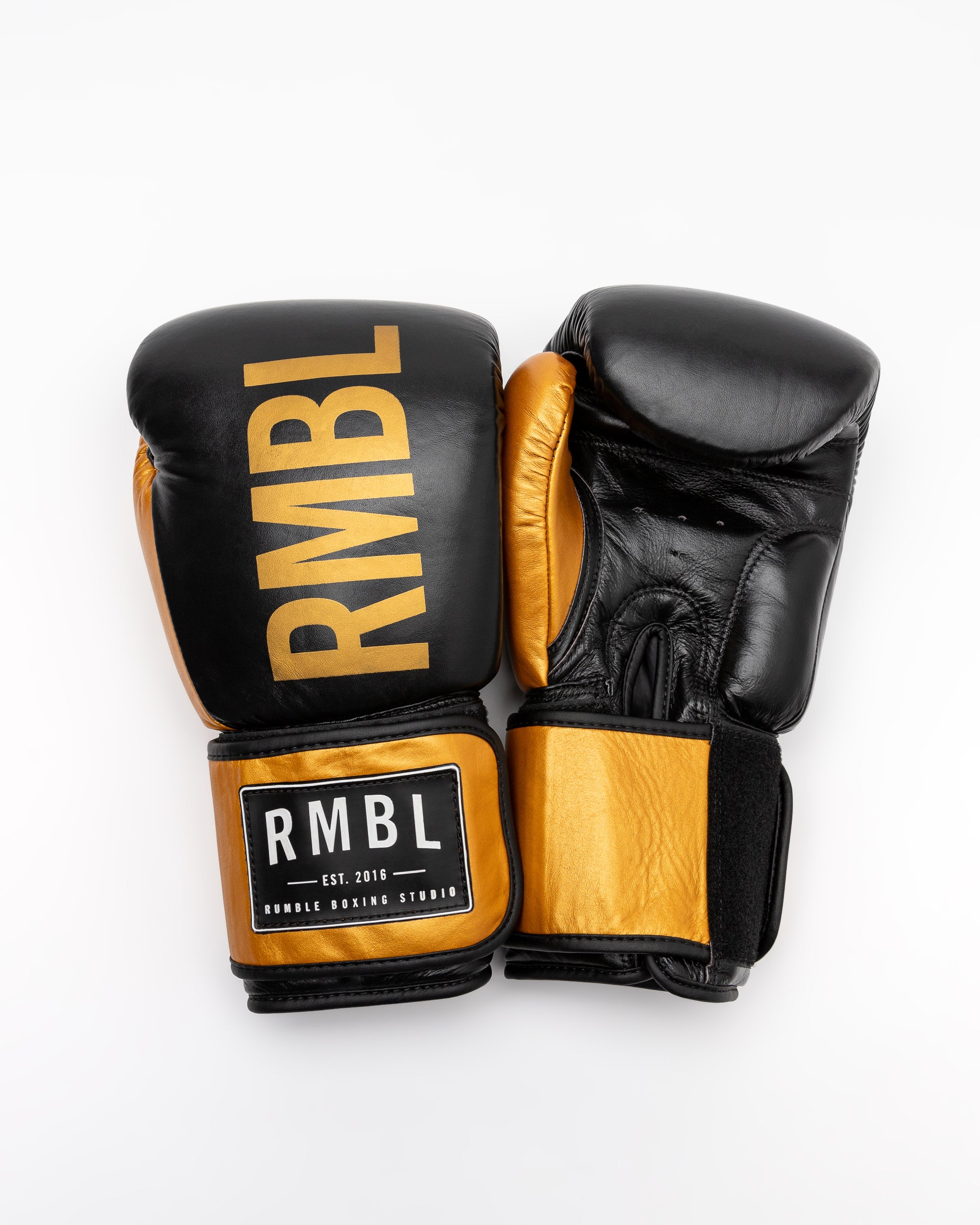 Premium RMBL Leather Gloves Black and Gold – Rumble Boxing Studio